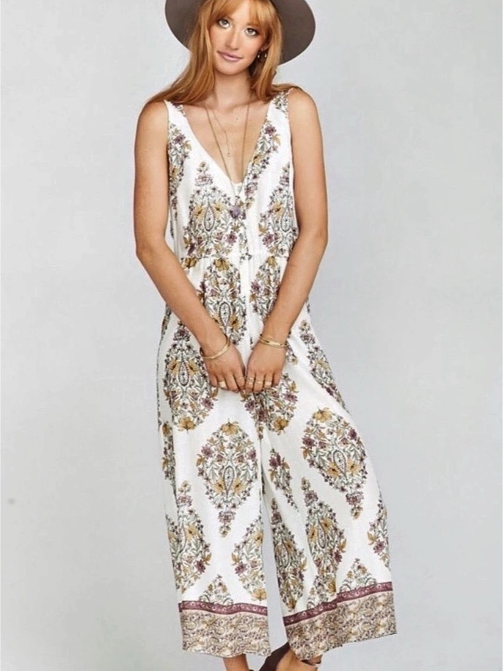 NWT Show Me Your Mumu Dunaway Jumpsuit Flower Shower Gauze Size Medium $176.00